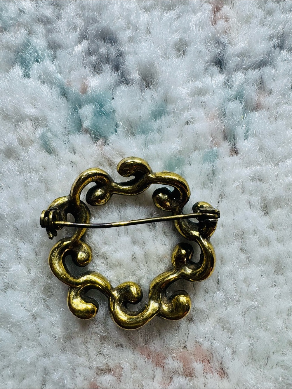 Amethyst & Turqiouse Vintage Wreath Brooch Pin - Picture 4 of 7